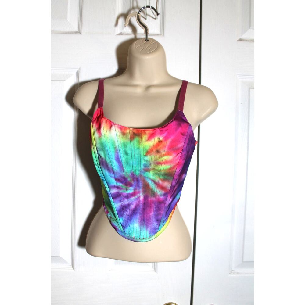 Dolls Kill Current Mood Tie Dye Corset Tank Top sz S